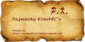 Pajenszky Kleofás névjegykártya